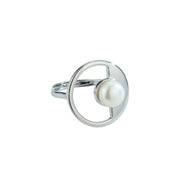 Anillo plata y perla